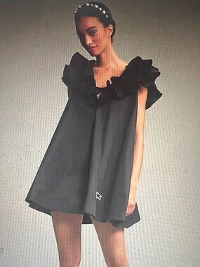 Fallon flutter-sleeve ruffled v-neck mini dress BHLDN